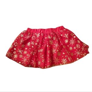 Red & Gold Snowflake Skirt
